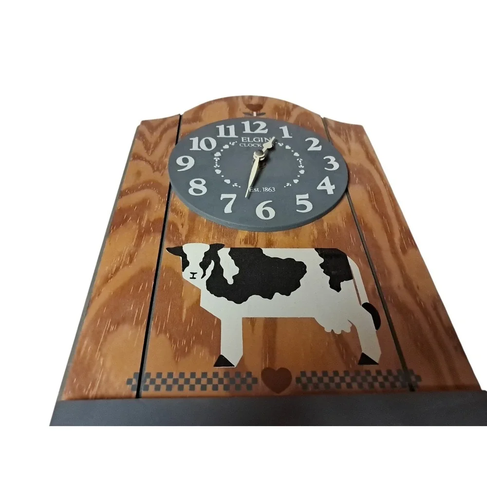 VTG Elgin Cow Clock Habersham Country Collection Farm 1987 Cottage Granny Core